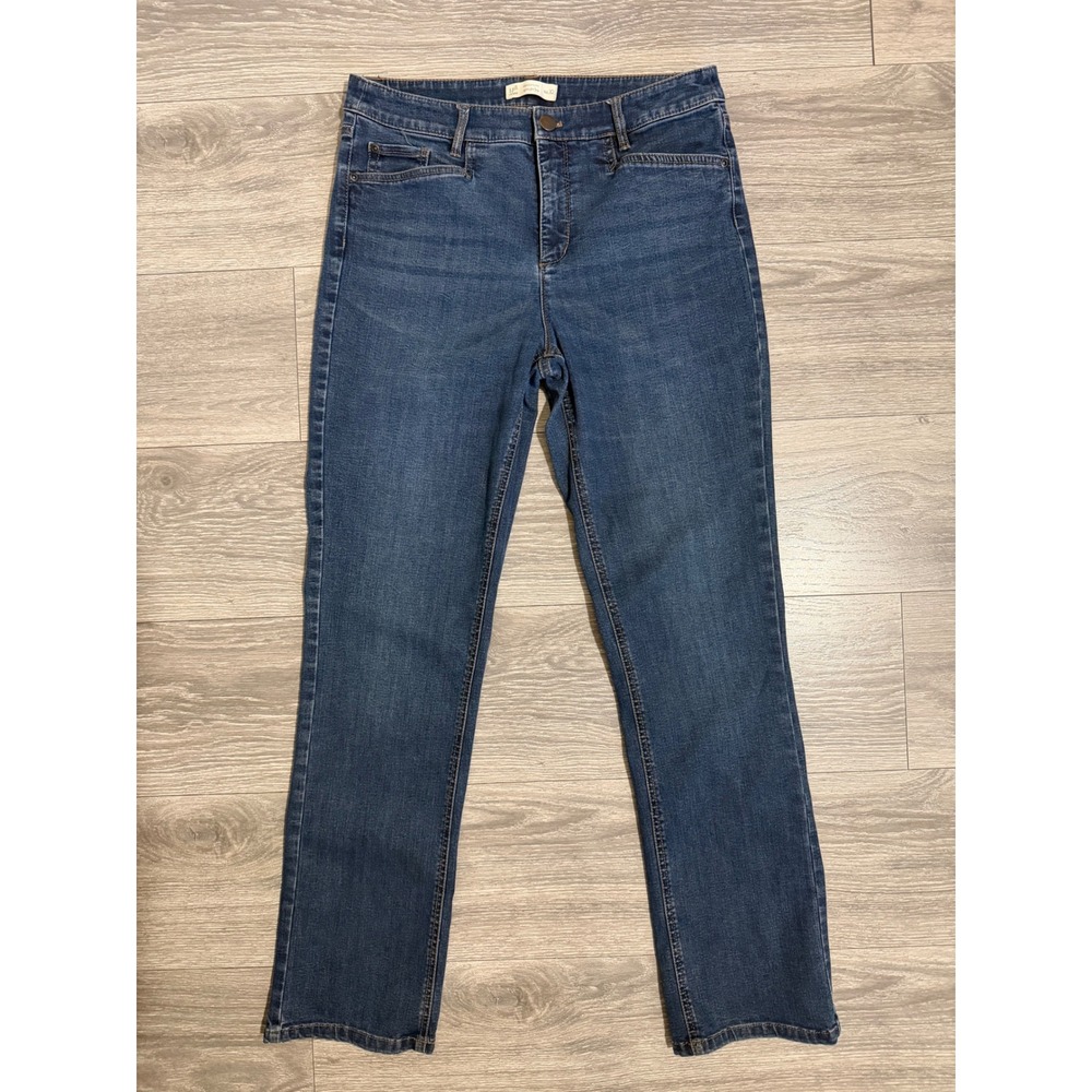 J.‎ Jill Smooth Fit Straight Leg Jeans Size 10 Medium Wash Blue Denim Stretch